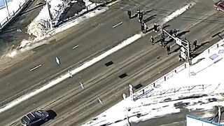 Driver failed to notice a crowd of pedestrians and struck a man