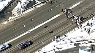 Driver failed to notice a crowd of pedestrians and struck a man
