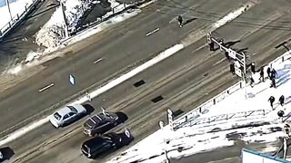 Driver failed to notice a crowd of pedestrians and struck a man