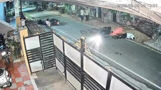 Helmetless Rider Dies In Head On Collision In India