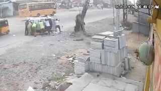 Sanitation Workers Struck By Out Of Control Vehicle