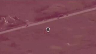 Ukrainian Air Assault Forces struck a Russian column with drones and HIMARS