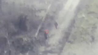 A HIMARS multiple launch rocket system covers a concentration of RU infantry