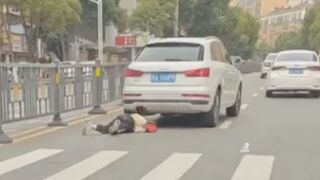 Drunk Woman Lying On The Road Gets Run Over