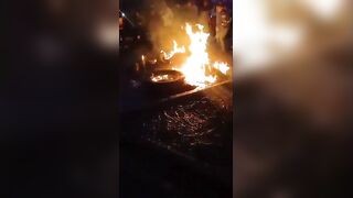 Thief Set Ablaze by Mob, Still Moving Until They Crush His Head with Boulder