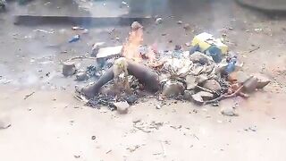 A man lynched and burned alive after accusations of "disappearing genitals" in Congo
