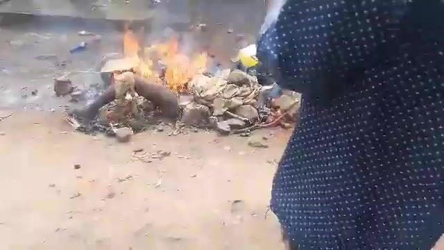 A man lynched and burned alive after accusations of "disappearing genitals" in Congo