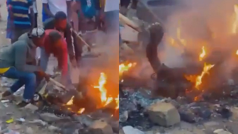 Captured Bandit Burned Alive By Community