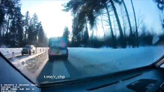 Well Whaddaya Know!  Dazzled Russian Birdbrain Crashes. Co-Driver in Serious PAIN!