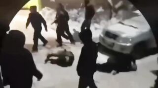 A mob of teenagers of different nationalities brutally beat two skinheads