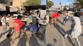 Three Phone Thieves Tied to Tractor and Beaten Mercilessly by Furious Villagers