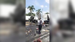 Horror Crash Leaves 4 Dead as Runaway Truck Sweeps Opposite Lane