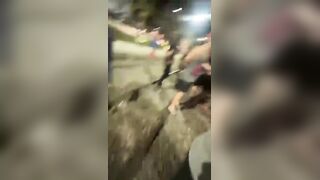 A Disturbed Man Ignores Blasting Horn and Gets Smashed by Freight Train