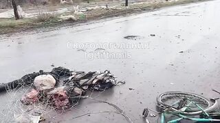 Civilian dismembered by drone.