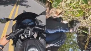 Motorcyclist Records Own Crash