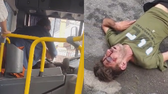 Female Bus Driver Screams Loud After Killing A Wreckless Pedestrian