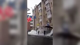 Block of ice crushed a woman to death