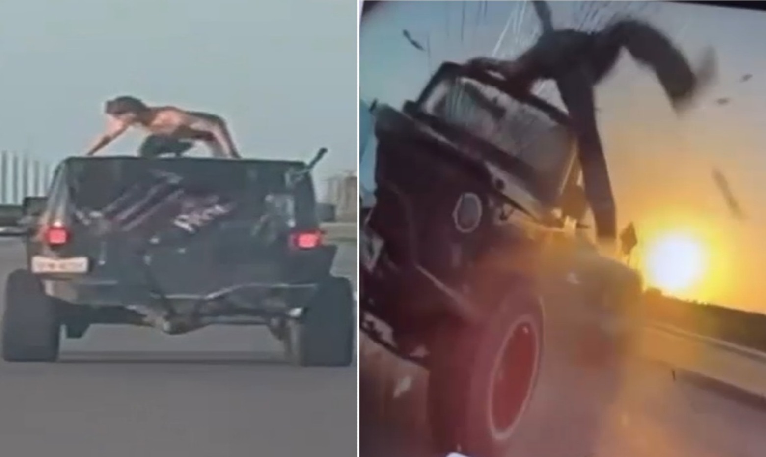 From Roof Dancing to Road Ejection: Jeep Passenger Hurled in Brutal Tesla Impact