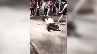 Epic Hair-Pulling Brawl Ends with Tops Ripped Off & Boobs Out