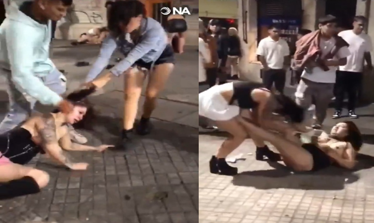 Epic Hair-Pulling Brawl Ends with Tops Ripped Off & Boobs Out