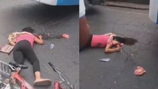 Woman Killed By The Bus, Left With A Brain Ejected
