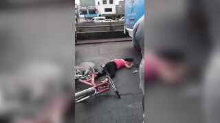 Woman Killed By The Bus, Left With A Brain Ejected