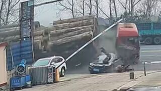 Moped Rider Crushed In Freak Accident