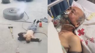 Old Man Critically Injured By Tire Explosion