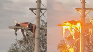 Man Electrocuted By Live Wire Gets Finished Off
