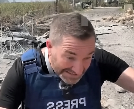 Israeli rocket and a report by a Russia Today journalist in Lebanon