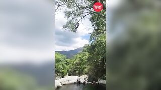 Dude Critically Injured After Tree Branch Hook Snaps During 10-Meter River Jump Attem
