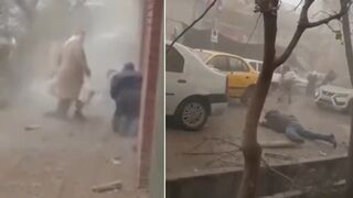 Helpless Woman in Tehran Faces Two Enemy Fighter Attacks Up Close