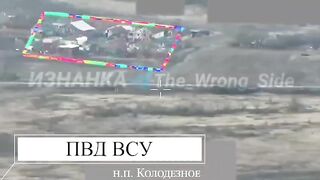 Ukrainian drone operators' position is under bombardment.