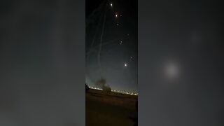 Various USA Patriot missiles intercepting Iranian missiles
