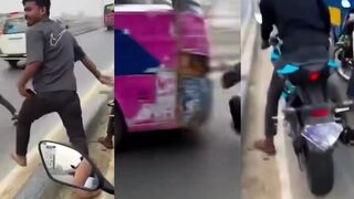 Gay couples in India quarreled on the road and caused a car accident.