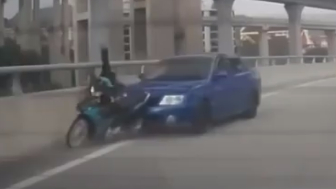 Motorcyclist Takes A Ride On The Hood Before Being Brutally Killed