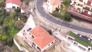 Italian cyclist falls several meters during women's race
