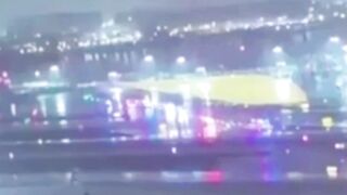 Plane crashes into fire truck - LaGuardia