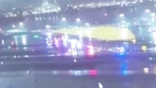 Plane crashes into fire truck - LaGuardia