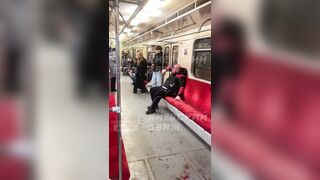 Brutal fight in the Kiev subway