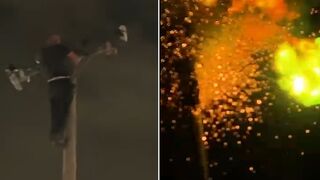 Homeless Man Electrocuted in Fiery Explosion While Stealing Cables from Power Pole