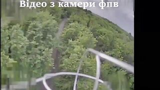 Violent Ukrainian FPV drone strike on Russian Army bikers.
