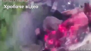 Violent Ukrainian FPV drone strike on Russian Army bikers.