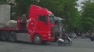 Another Moped Rider Messed With A Truck