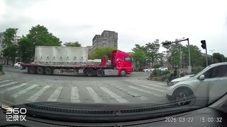 Another Moped Rider Messed With A Truck