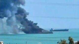 Iranian Warship Hit