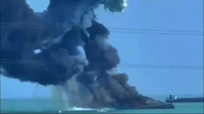 Iranian Warship Hit