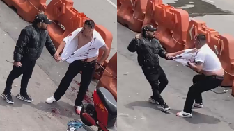 Robbed Of iPhone Bleeding Man Confronts Knife-Wielding Criminal