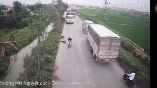Motorcyclist Gets Flattened By Truck In Hit And Run Accident