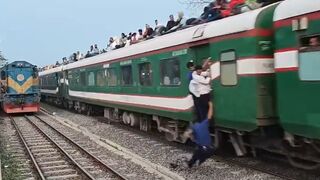 Police Officer Clings for Life After Horrific Fall from Speeding Train in Bangladesh
